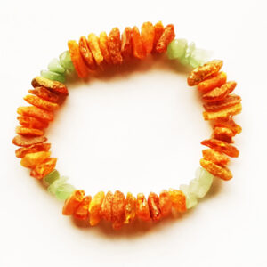 Braccialetto in ambra baltica naturale abbinato a collari con Avventurina