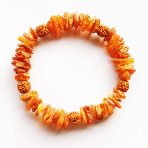 Braccialetto ambra e rudraksha