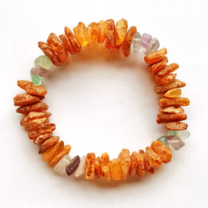 Braccialetto ambra e fluorite
