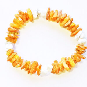 Braccialetto ambra e howlite