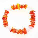 Braccialetto ambra e quarzo rosa