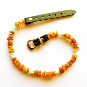 Collare ambra e amazzonite